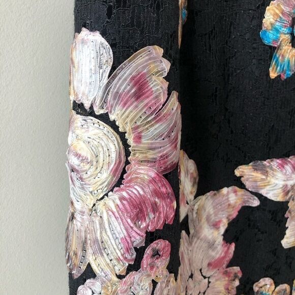 Mystic Black Lace Multi Colour Floral Dress - Picture 3 of 7